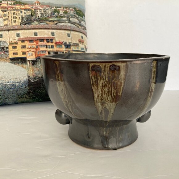 Three Hands Corp.Ceramic Gray Glazed Planter/Fruit Bowl - Picture 1 of 9